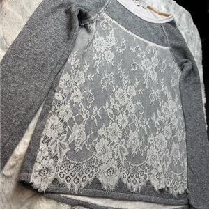 Jolt Gray and White Textured Sweater
